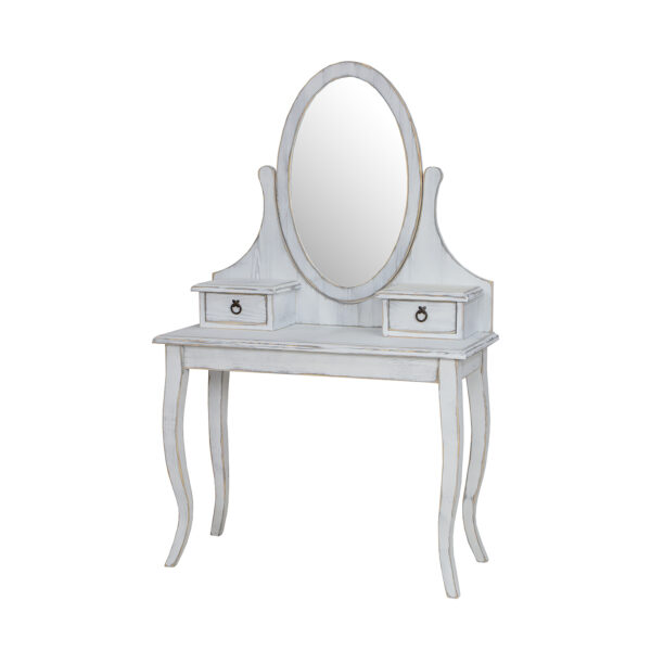Biała toaletka z lustrem na styl prowansalski