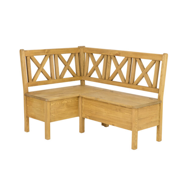 Narożna ławka drewniana