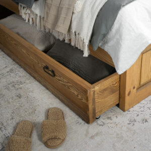 Drewniana szuflada pod łóżko, brązowa