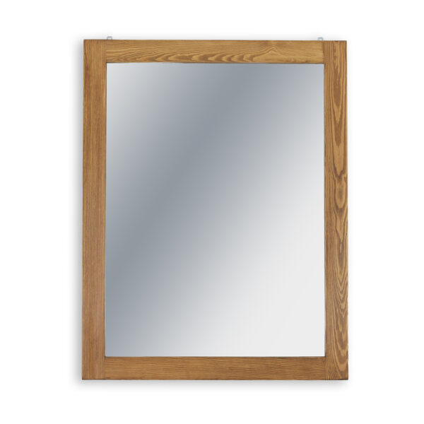 proste drewniane lustro do łazienki