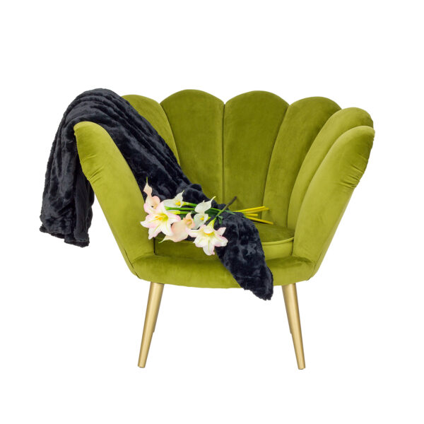 Zielony elegancki fotel rosalina do salonu