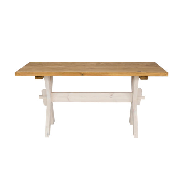 Biały stoł drewniany do kuchni w stylu prowansalskim