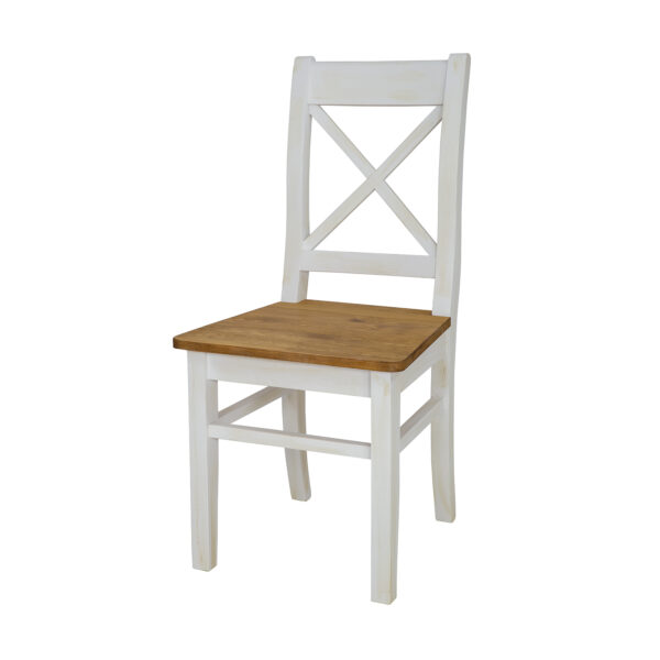 Drewniane krzesło w stylu prowansalskim do jadalni