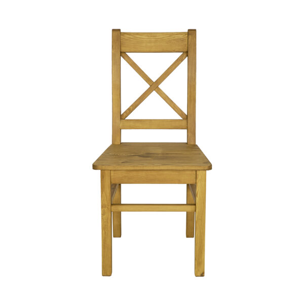 Rustykalne krzesło krzyżyk sosnowe do jadalni i kuchni