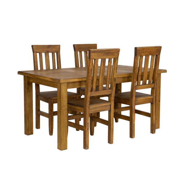 Drewniane krzesła woskowane ze stołem