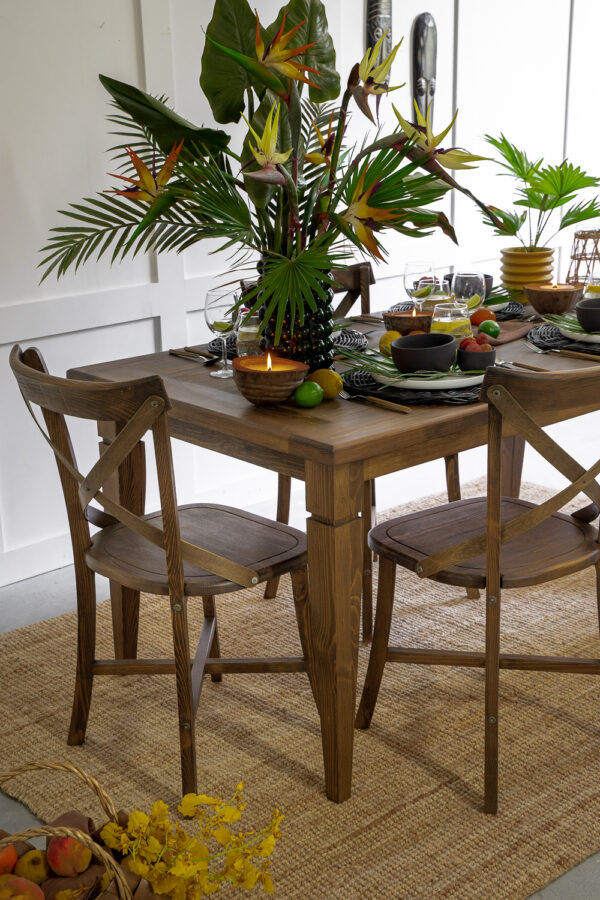 Rustykalny zestaw stół z krzesłami do jadalni