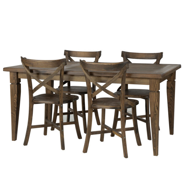 zestaw stół z krzesłami z liitego drewna
