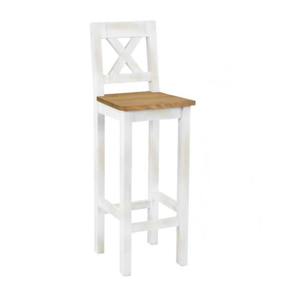 Białe krzesło barowe do wyspy