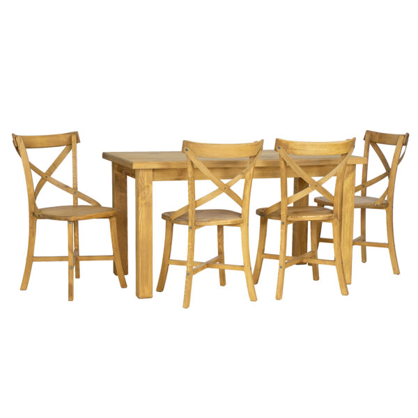 Drewniany zestaw mebli do jadalni krzesła i stół