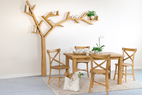 Drewniany stół z krzesłami zestaw rustykalny