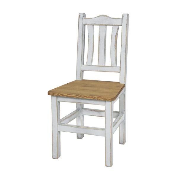 Przecierane krzesło prowansalskie z drewna