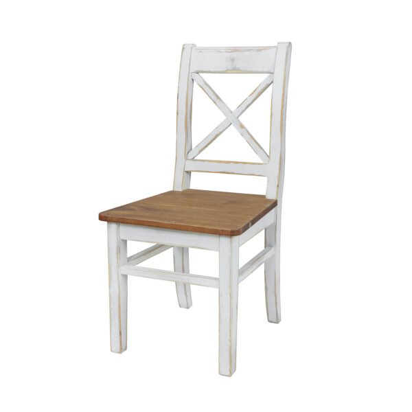 Drewniane krzesło postarzane, przecierane